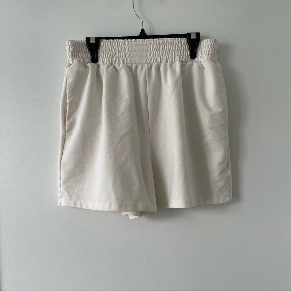White Sweat Shorts - Size S